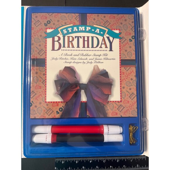 Stamp-A-Birthday Book & Rubber Stamp Kit 54 pieces 0883639297 - Picture 4 of 6